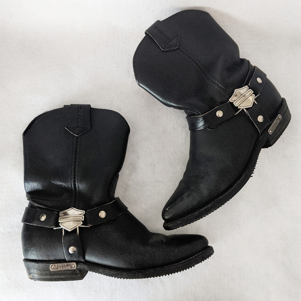 Harley Davidson Pull On Motorcycle Leather Boots